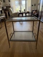Servierwagen Messing mit zwei Glasablagen guter Zustand