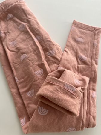 H&M Leggings altrosa  gefüttert Regenbogen Muster Gr. 134