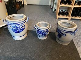 Steingut Töpfe / Fetttopf