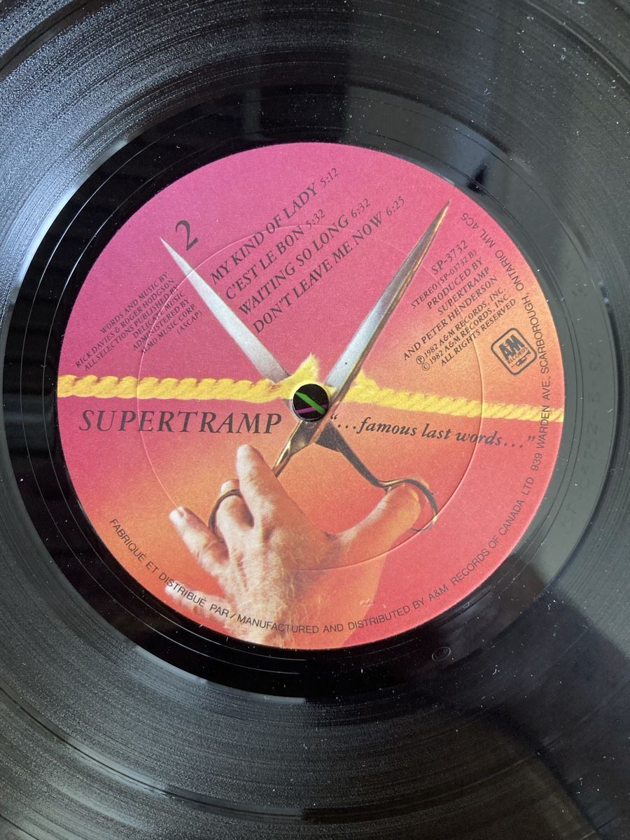 Schallplatten: Supertramp - famous last words - 1982 Canada – Gebraucht aus Zwingen von  5