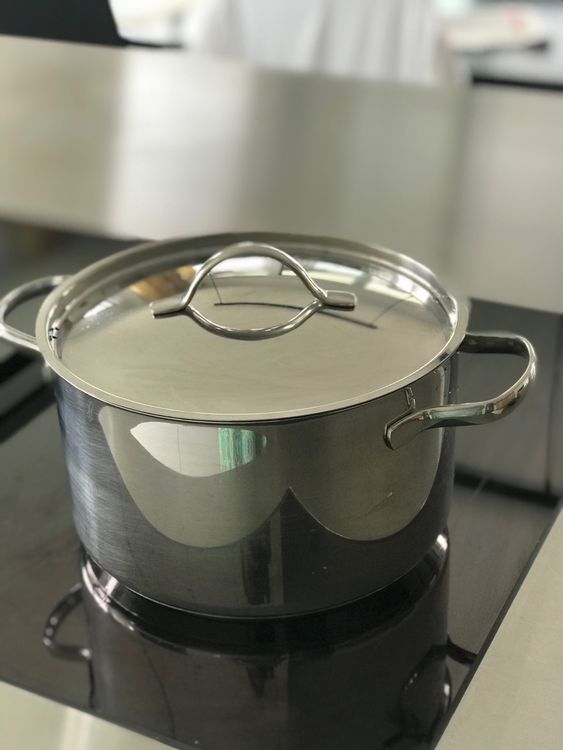 CACEROLA Edelstahl Topf 20cm 4L - Induktionstauglich Mit Deckel