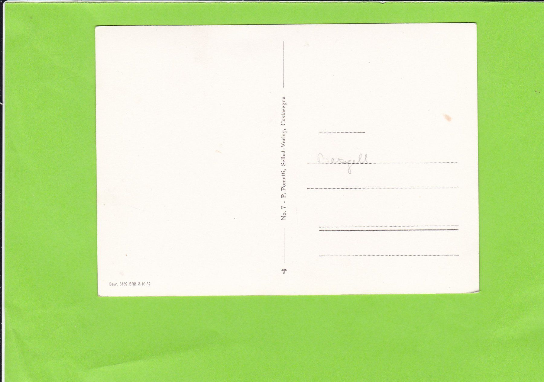 Cartoline postali: Soglio – Usato da St. Peterzell venduto da neckertal 1
