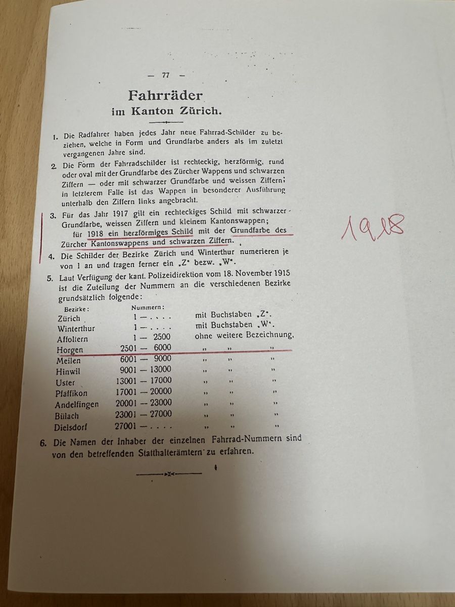 Ecriteaux: Velonummer – D'occasion à Oberengstringen par Affeier0 1