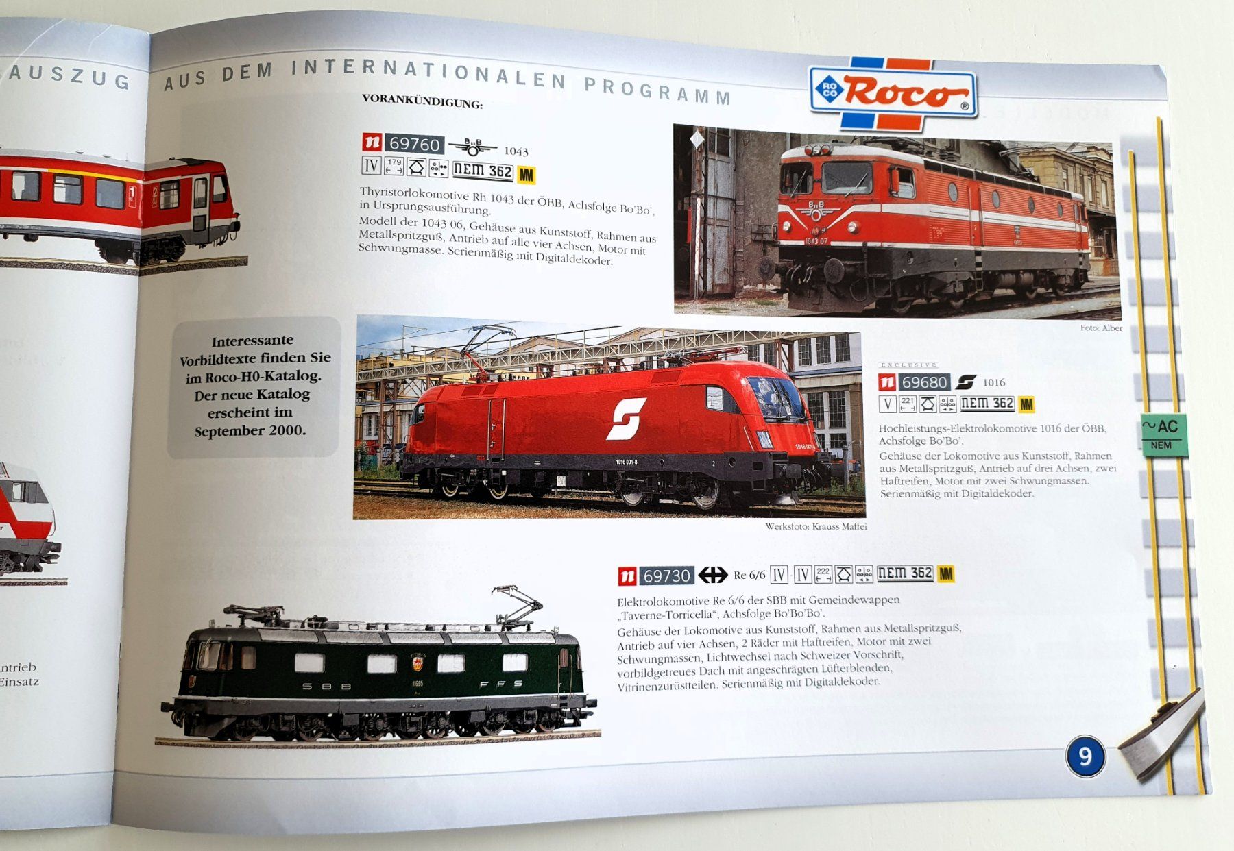 Roco Modellini di ferrovie: Prospectus Wechselstromsystem Roco 1996/97, 1998/99, 2000/01 – Usato da Martigny venduto da Abm1000 3