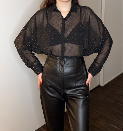 Sheer black blouse
