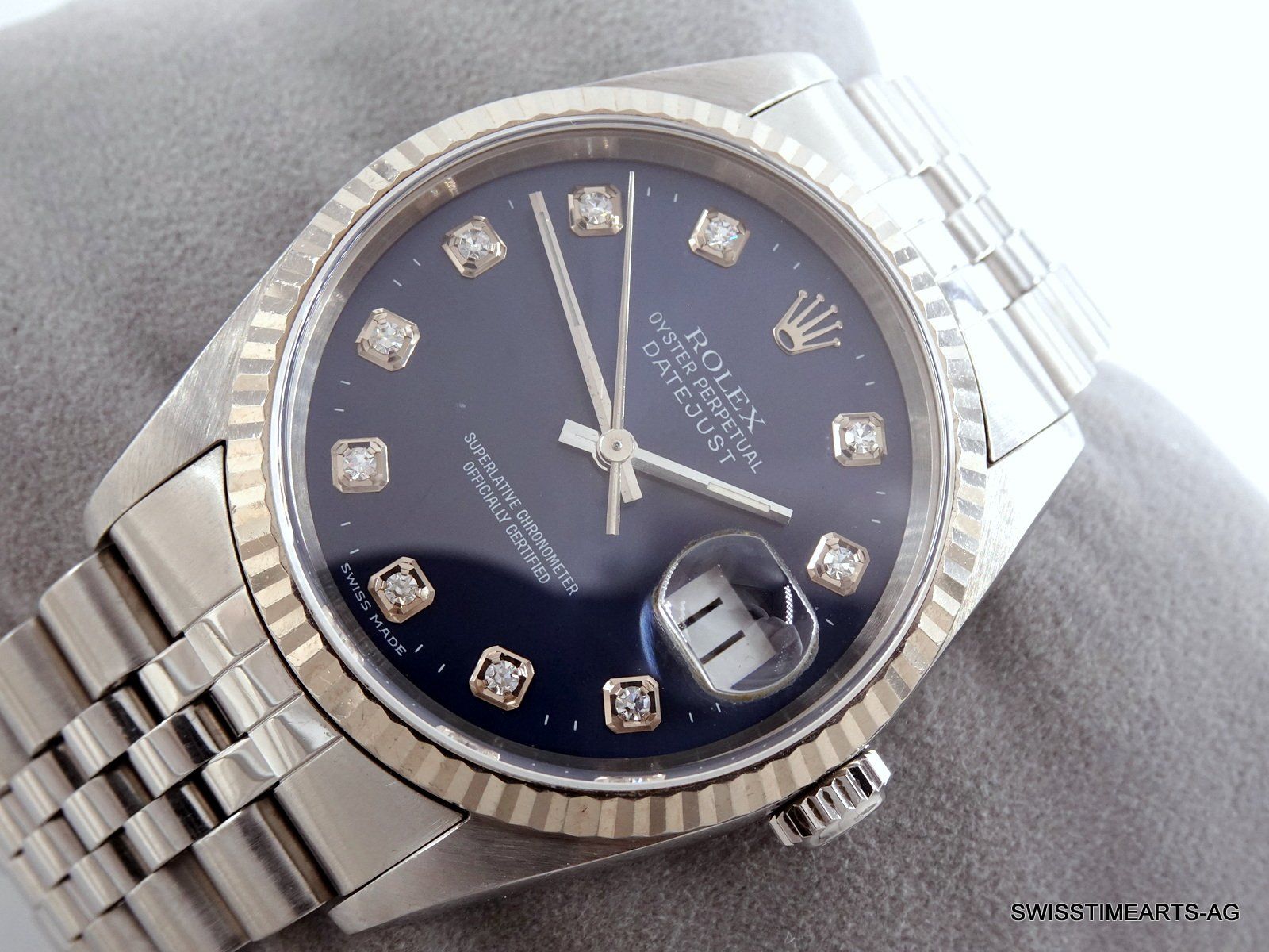 Rolex Orologi: ROLEX DATEJUST CHRONOMETER BLUE 16234 AUTOMATIK 36MM 2000 – Usato da Zürich venduto da SWISSTIMEARTS-AG 2