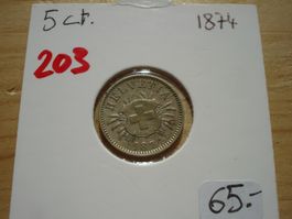 (203)  5 Rappen 1874