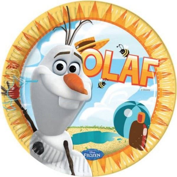 Disney Tutte le decorazioni: Olaf / Pappteller 23cm / 8Stk. – Nuovo e nell'imballaggio originale da Wetzikon ZH venduto da partyonlineshop