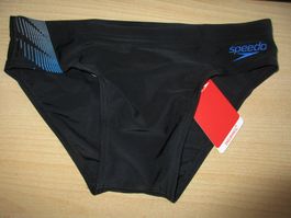 Badehose Slip/Brief Speedo Schwarz/Blauviolet D4 *FABRIKNEU*