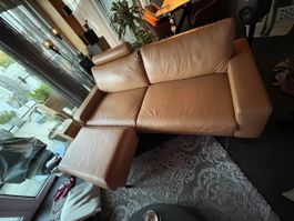 Ledersofa Cognac