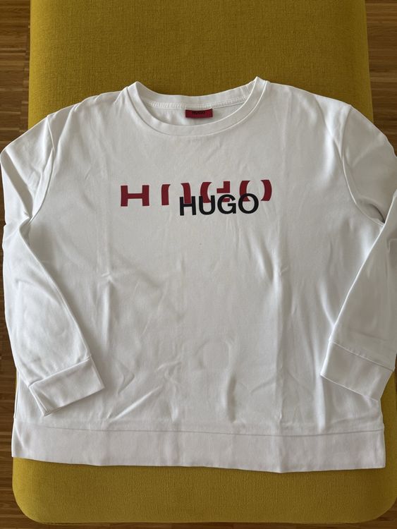 HUGO Women's Big Logo Pullover Sweatshirt – Casual Crewneck Sweater For Everyday Wear