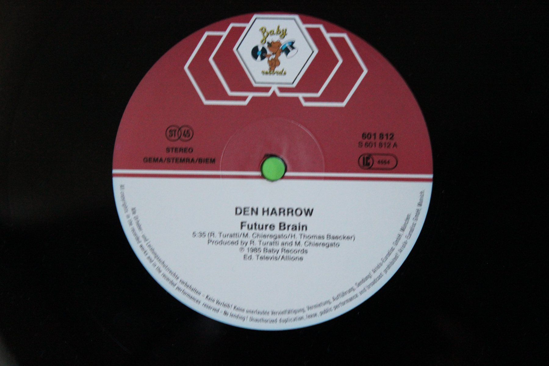 Dischi in vinile: Den Harrow - Future Brain 12" Vinyl Maxi-Single Italo Disco – Usato da Tübach venduto da JamesStone 5