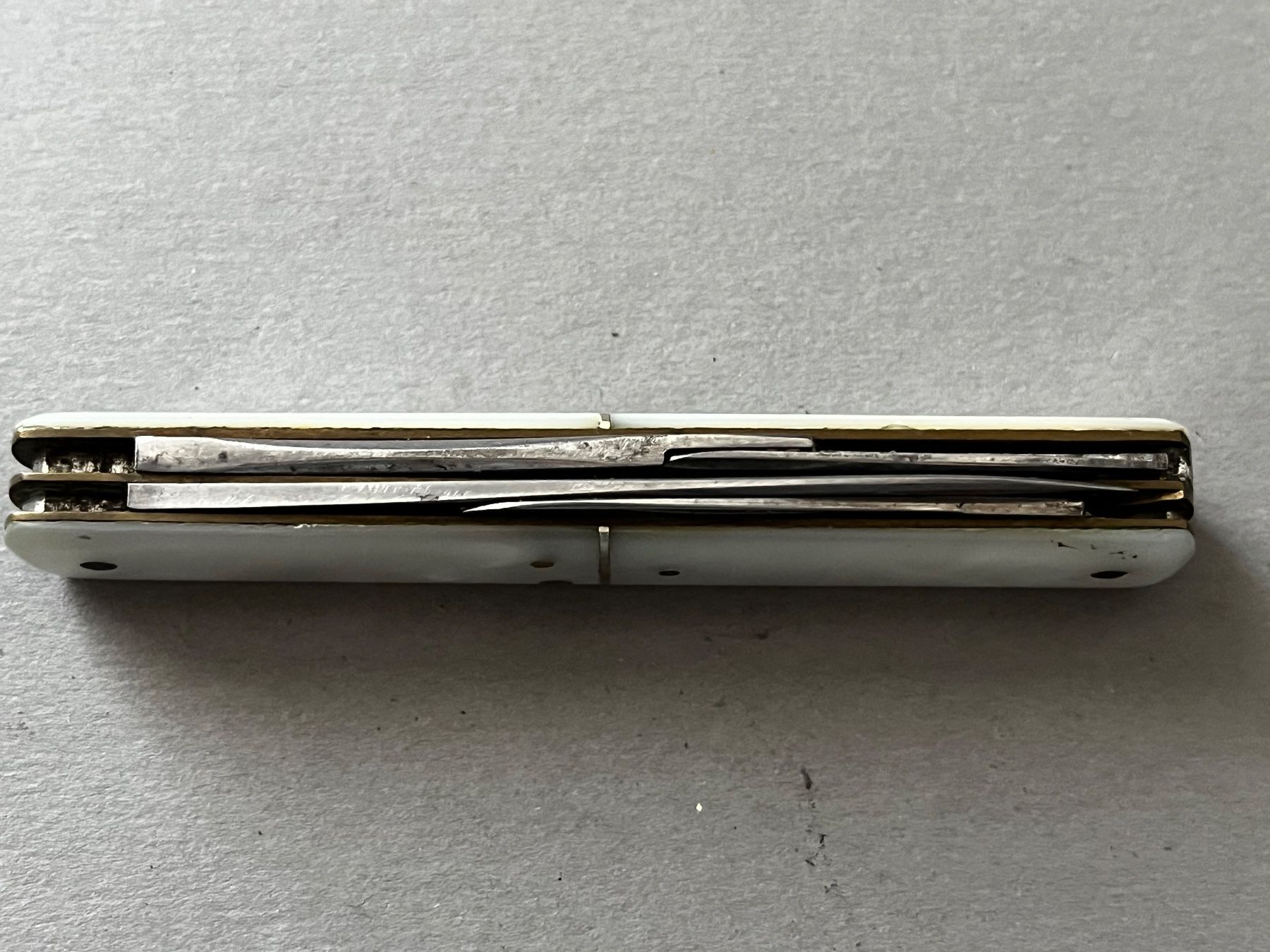 Coltelli tascabile: Antikes Perlmutt-Sackmesser 80 mm mit Etui - selten – Usato da Zürich venduto da FV.vintage 7