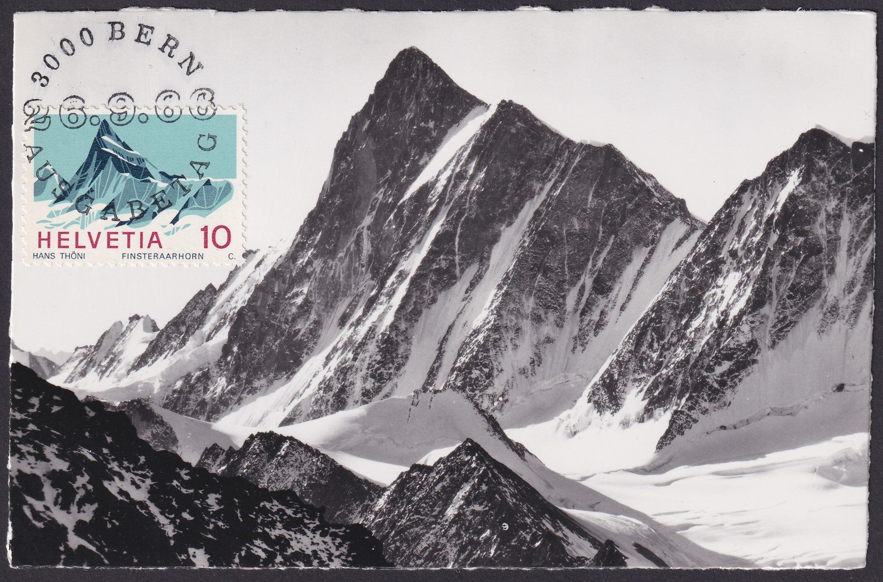 Alle Briefmarken: 1966, Nr. 445 Maximumkarte, Finsteraarhorn Ersttag – Gebraucht aus Ebikon von SilvioFreund