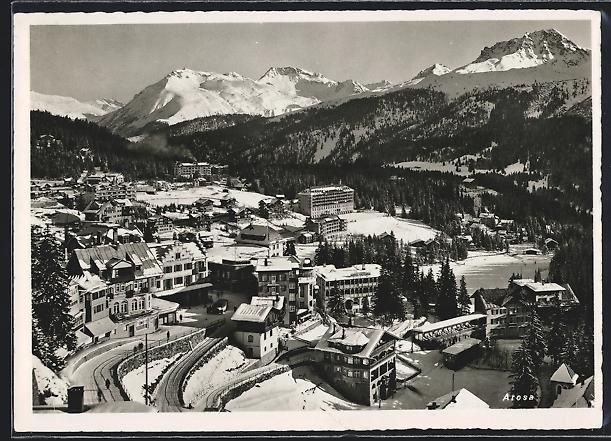 Cartes postales: Arosa, Teilansicht mit Hotel im Schnee – D'occasion à Berlin par bartko-reher