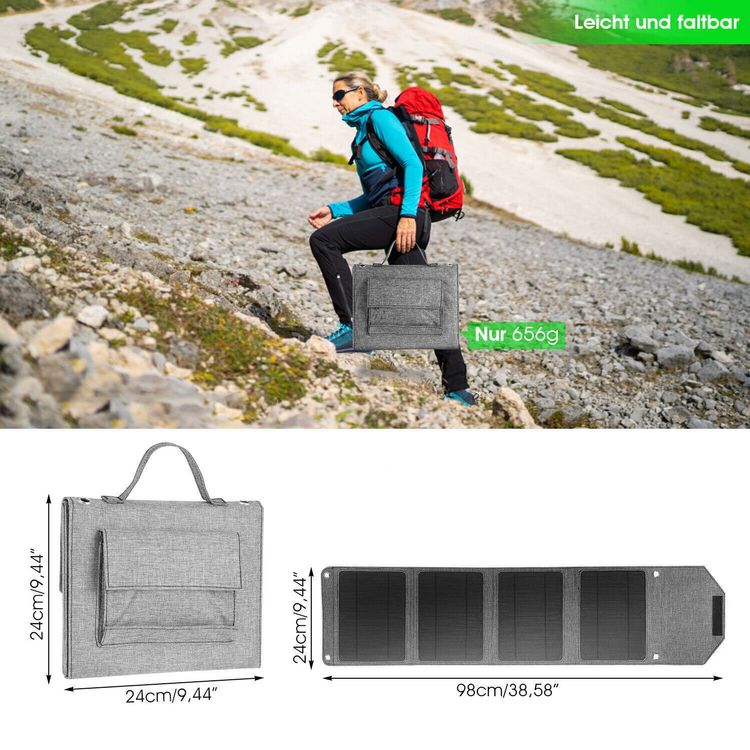 Dispositivi a energia solare: 28W Solarpanel Solarmodul Ladegerät Panel Chargeur solaire – Nuovo e nell'imballaggio originale da Arlesheim venduto da Premius_1 3