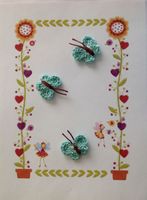 3 Stk Schmetterlinge gehäkelt, farfalle uncinetto 075