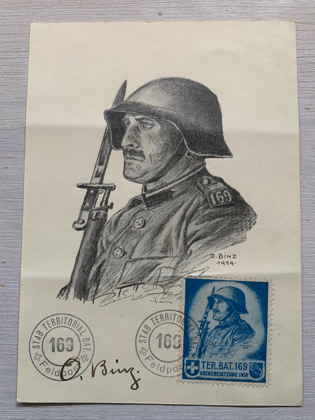 Cartoline postali: Ansichtskarte Stab Territorial Bat 169 – Usato da Bern venduto da estalin