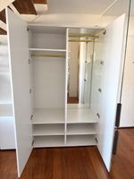 Garderobenschrank  Hochglanz Klavierlack weiss mit Spiegel