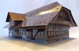Grosse Blechdose "Bauernhaus" / Läckerli Huus Basel