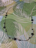 Superbe collier long esprit bohème chic noir et argent 