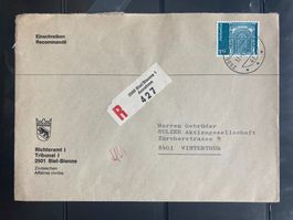 Schweiz 1978 R-Brief 1.1Fr Architektur 2500 Biel/Bienne 1