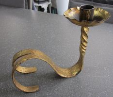 Kerzenständer geschmiedet massiv, Schwarz - Goldfarben