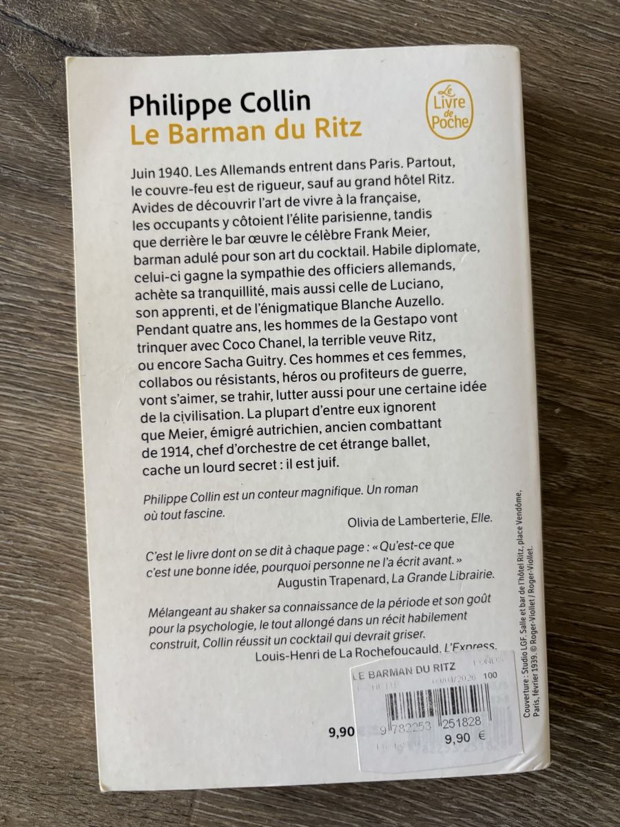 Bücher: Philippe Collin- Le barman du Ritz – Gebraucht aus Baden von frb_2cjk 4