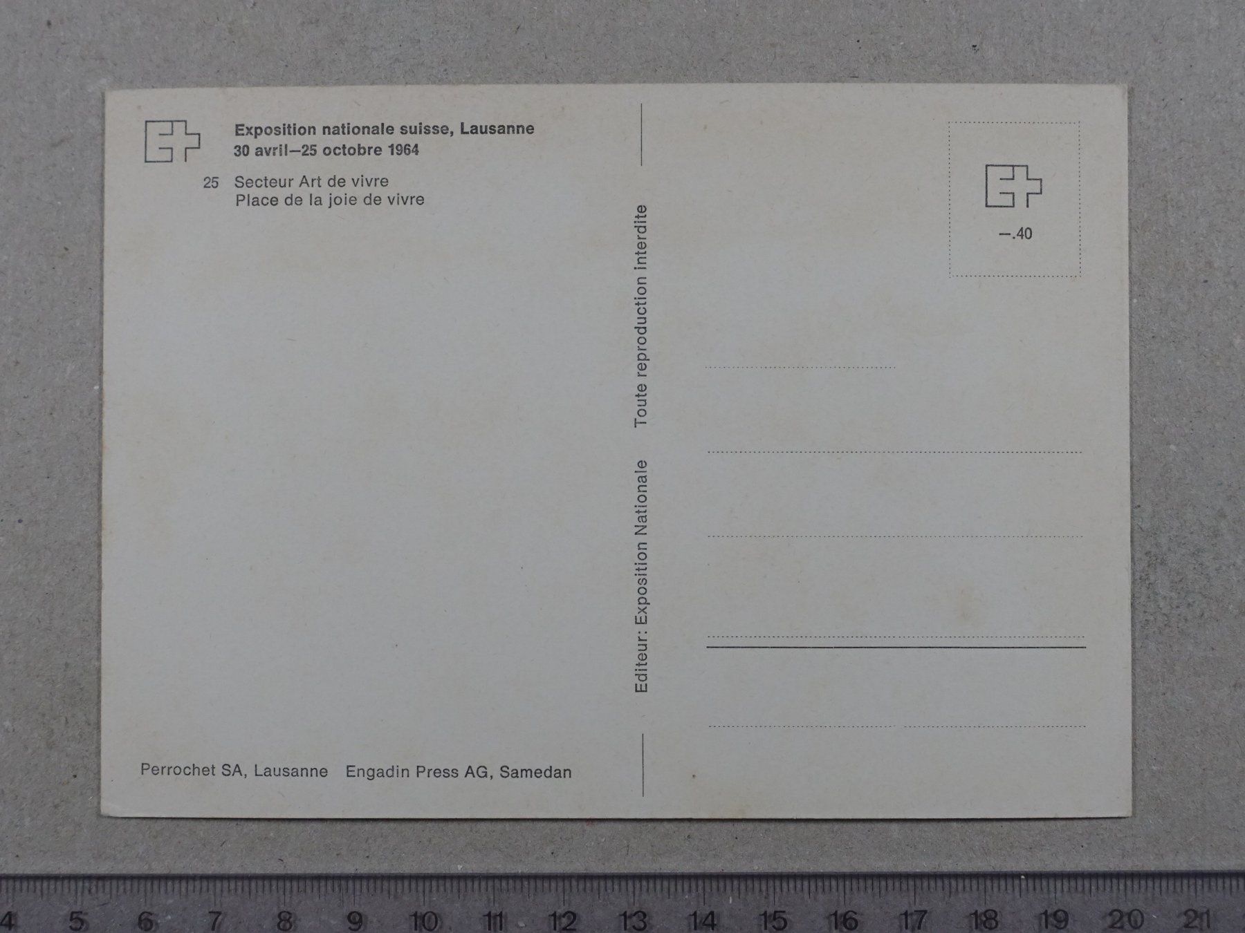 Cartoline postali: Lausanne, Expo 1964 – Usato da Lenzburg venduto da fh1 1