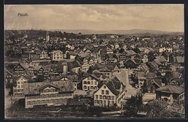 AK Flawil, Blick über die Dächer, 1909