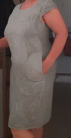Leichtes Leinenkleid Schmetterling Druck Gr. M Sommerkleid