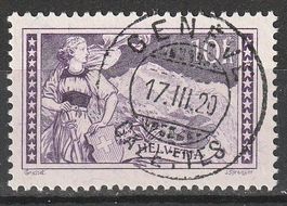 1914 Gebirgslandschaft Jungfrau mit Vollstempel GENЀVE