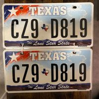  🇺🇸 2x Paar U.S. Autoschild, Texas CZ9-D819 - ORIGNAL