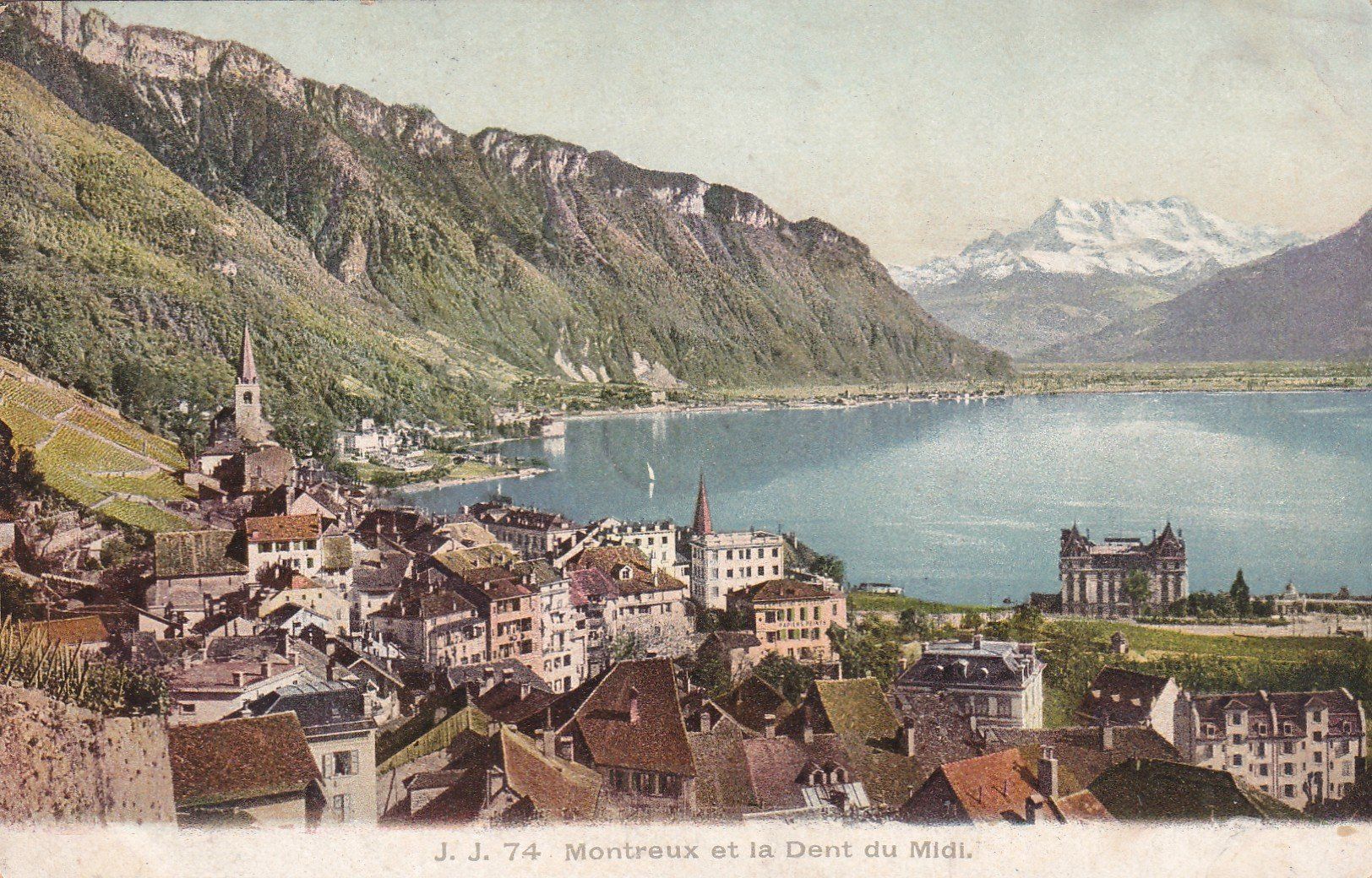 Cartoline postali: Montreux et la Dent du Midi  1909 – Usato da Cormoret venduto da Pascalll2001