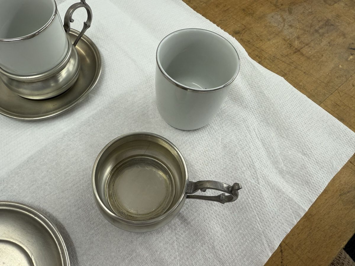 Geschirrsets: Kaffeeservice Keramik-Zinn – Gebraucht aus Hettlingen von Milucl1 3