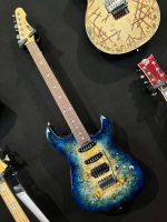 ESP SNAPPER CTM Burled Polplar RW Nebula Blue Burst (Koffer)