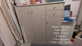 Schuhschrank mit 2 Schubladen und extra Schrank (2 Tablare)