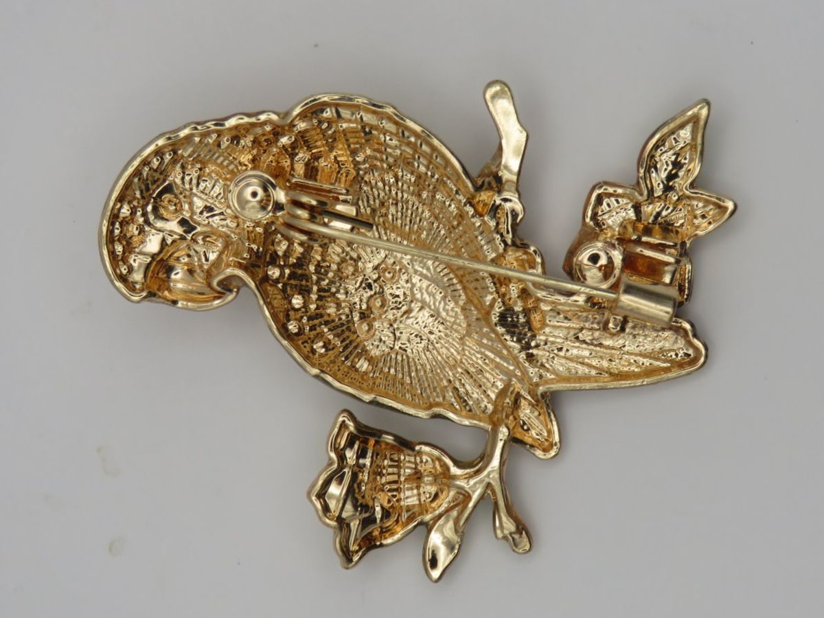 Spille & Fermagli: Brosche - PAPAGEI - Emaille - Glitzersteine - 5x4cm – Nuovo e nell'imballaggio originale da Grenchen venduto da Yamahwildstar16 3