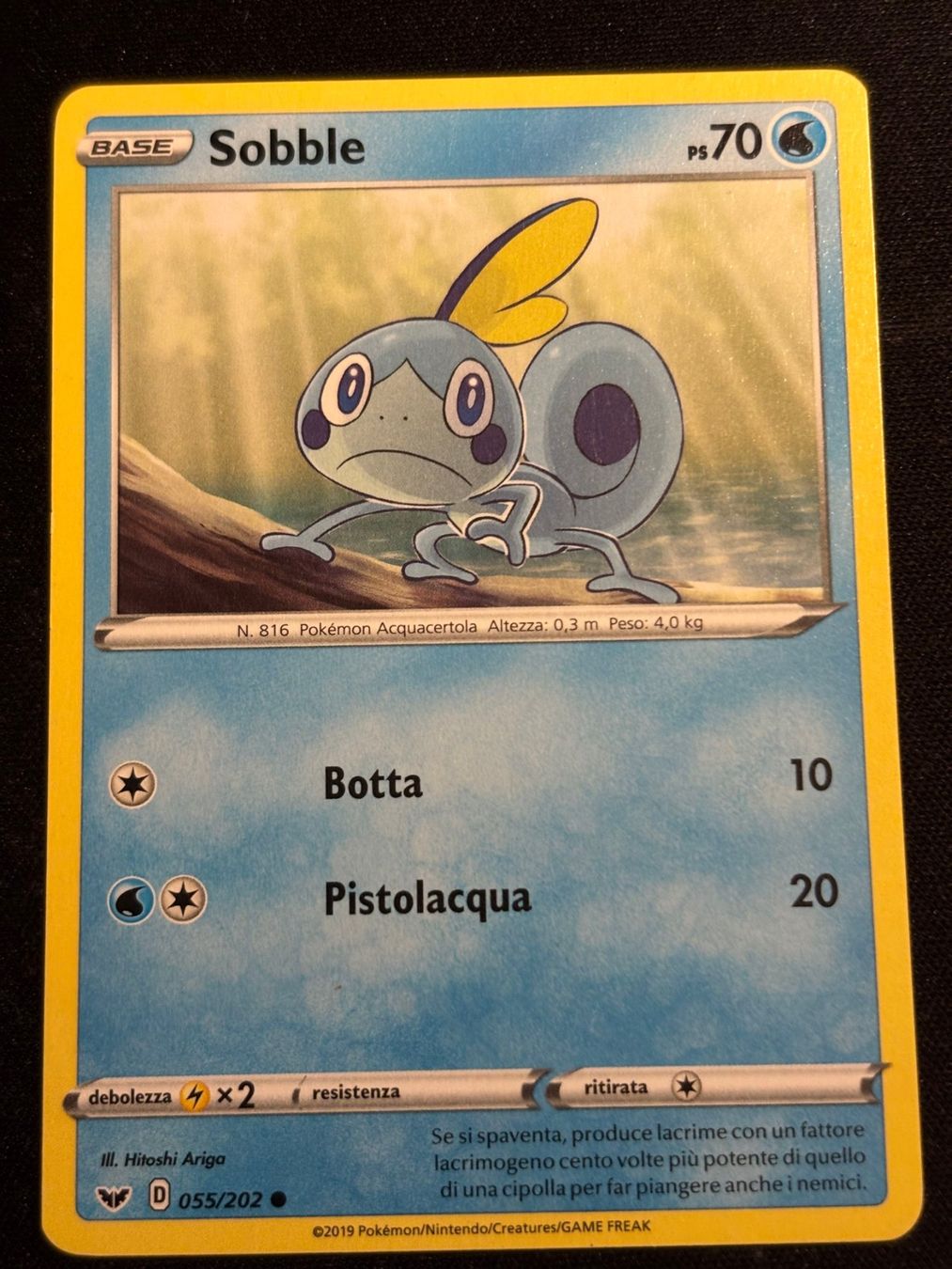 Pokémon Carte collezionabili: Pokemon Sobble - Sword-Shield 55/202 - Italiano – Usato da Bern venduto da Big_GS