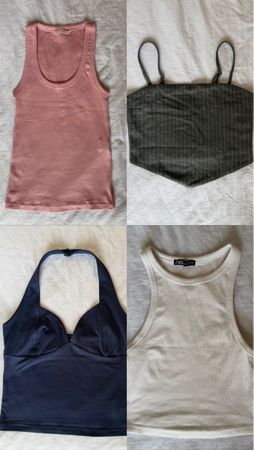 4er-Set Crop Tops & Tank Tops (Zara, H&M u.a.) – Gr. S
