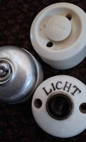 3x Antike Lichtschalter Keramik Metall 
