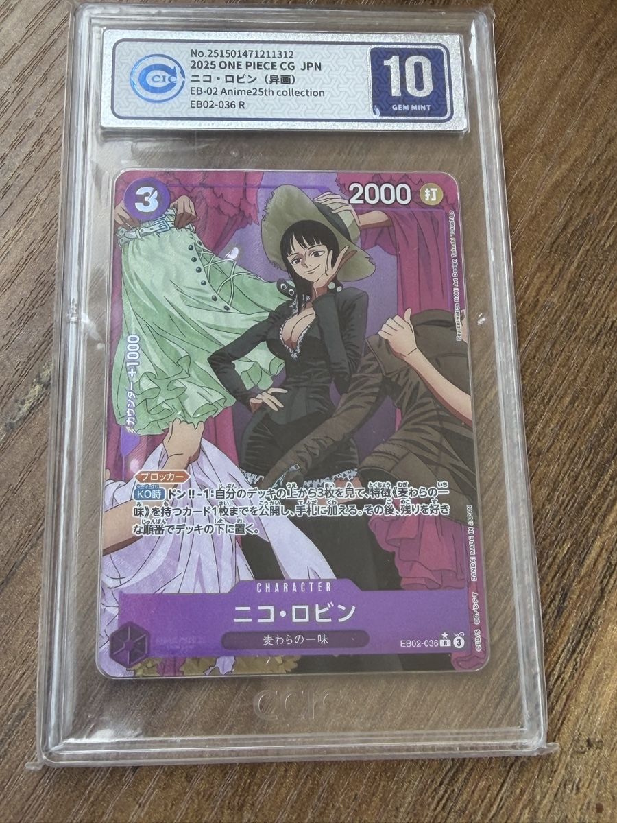 Bandai Carte collezionabili: Carta One Piece Nico Robin graded 10 Gem Mint – Nuovo e nell'imballaggio originale da S. Pietro venduto da nap_9xjt