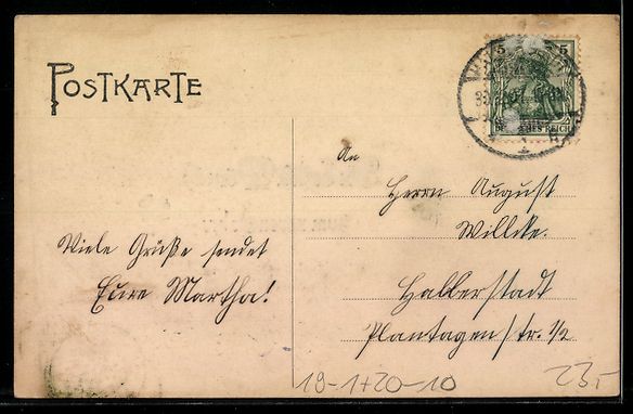 Ansichtskarten: Reichsbanknote über 20 Mark, Zwerg mit  – Gebraucht aus Berlin von bartko-reher 1
