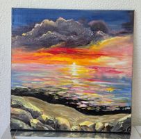 Tableaud'art"Coucher de soleil orageux"