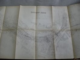 grossformatiger Gleisplan Bern, Ausgabe ca 1924, gefaltet au