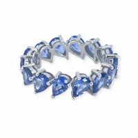 Alliance-Ring 14k Weissgold Tansanit 4,96ct
