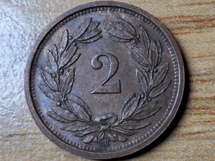 Alle Münzen: 2 Rappen 1934 - Selten! – Gebraucht aus Münchenstein von purbach1 7