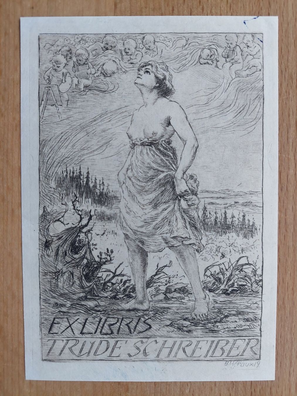 Gemälde: Exlibris Bruno Heroux - Original Radierung – Gebraucht aus Obfelden von Exlibris-Art