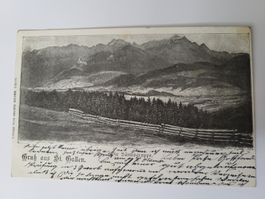 Ansichtskarte St. Gallen Säntisgruppe gelaufen 1902 Box1
