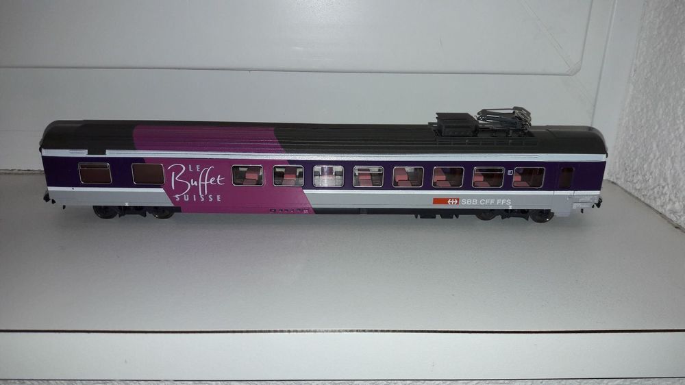 Wagon Restaurant CFF – ROCO HO – Époque 4 – Réf 44473 – Rare – Occasion